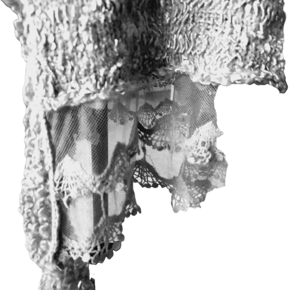 Sioni Wool Blend Fring and Lace Open Front Cardigan - Picture 4 of 6